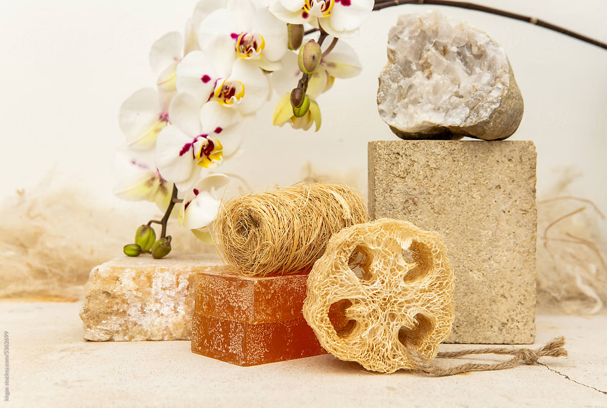 Mineral soap and sponge