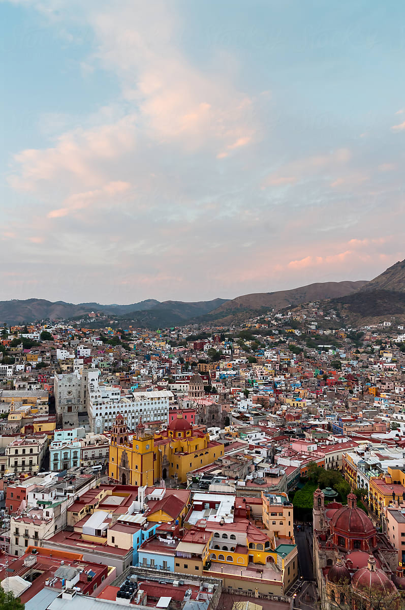 Skyline of Guanajuato in Mexico