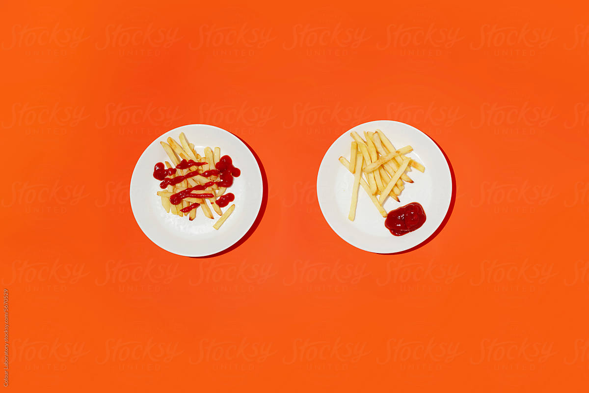 Colourful conceptual series about preferred ways to eat food