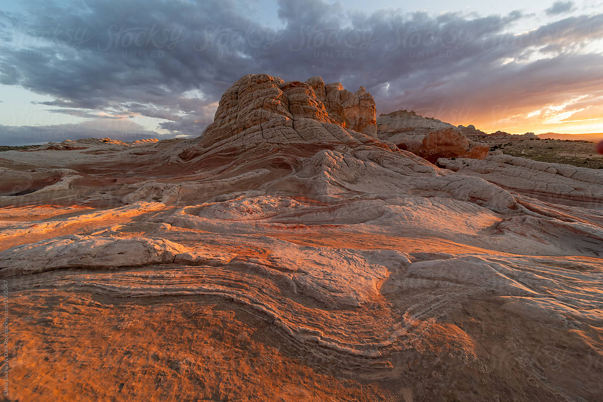 Desert Landscape Of Sandstone Formations In Utah