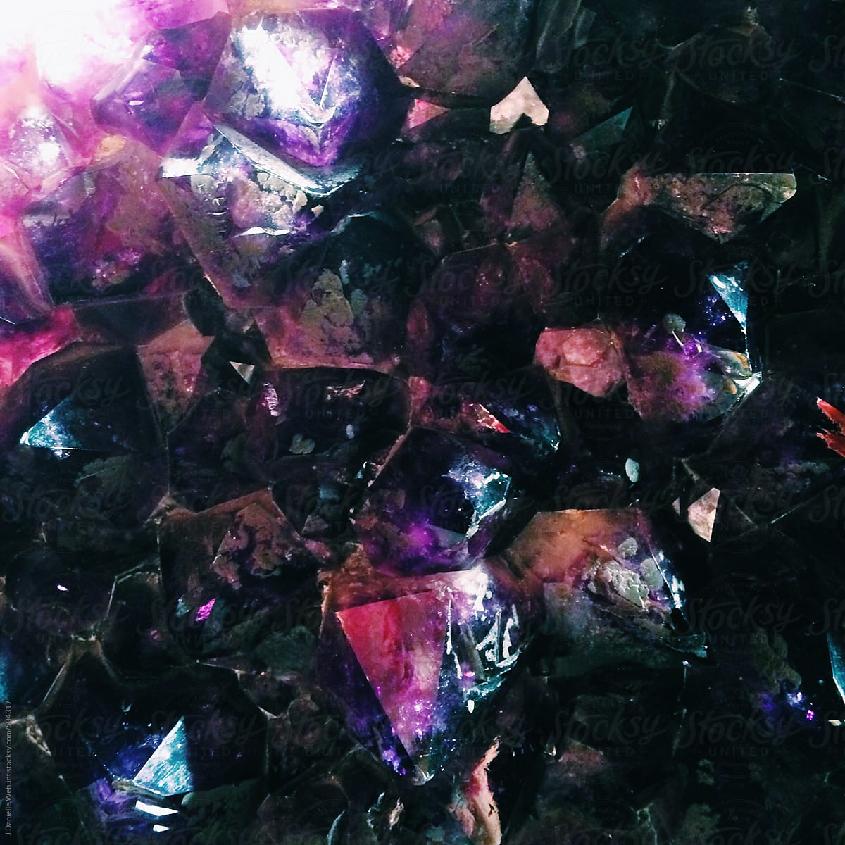 close up of sparkly quartz amethyst crystal
