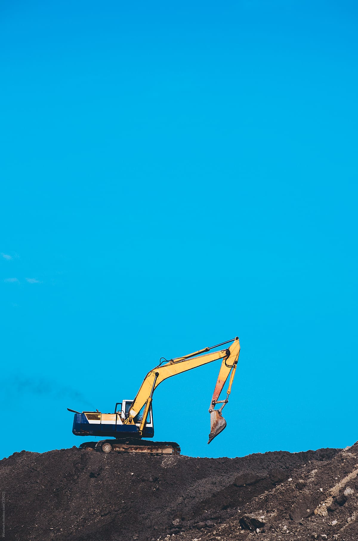 Excavator working on the construction site