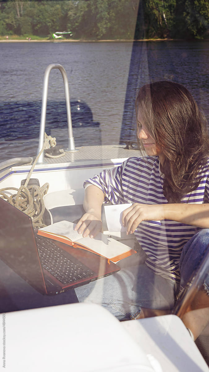 workplace on the speedboat