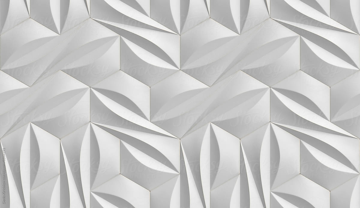 White geometric seamless wall.