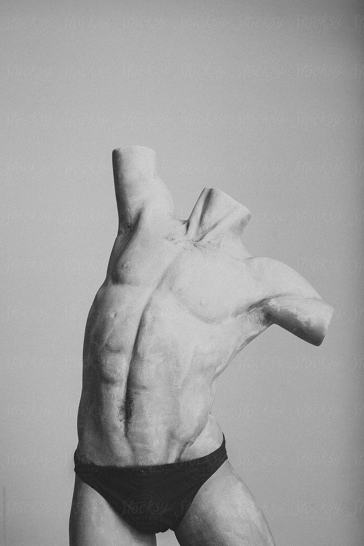 Sculpted model of male torso