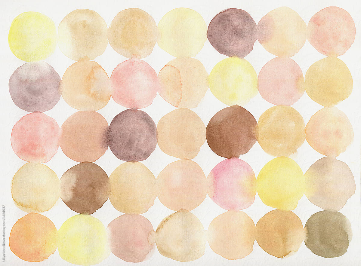 Skin palette watercolor dots on white
