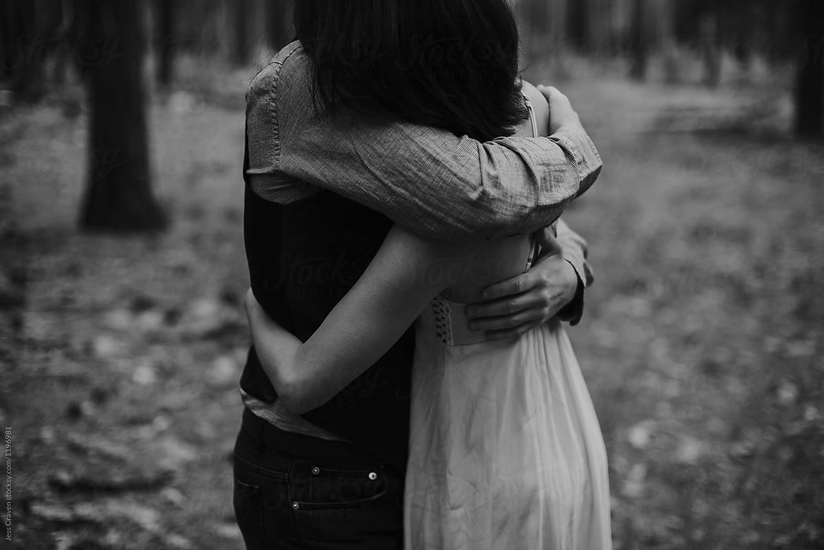 Couple In An Intimate Hug Embrace In Yosemite By Jess Craven