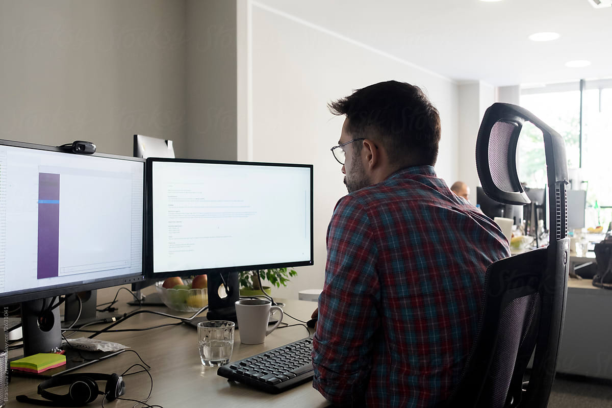 Male Developer Working In An Office