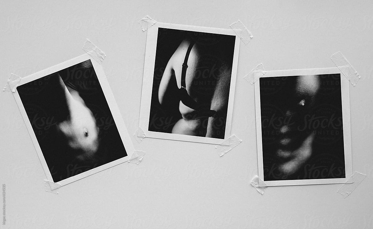 black and white photographs of the body over a plain background.