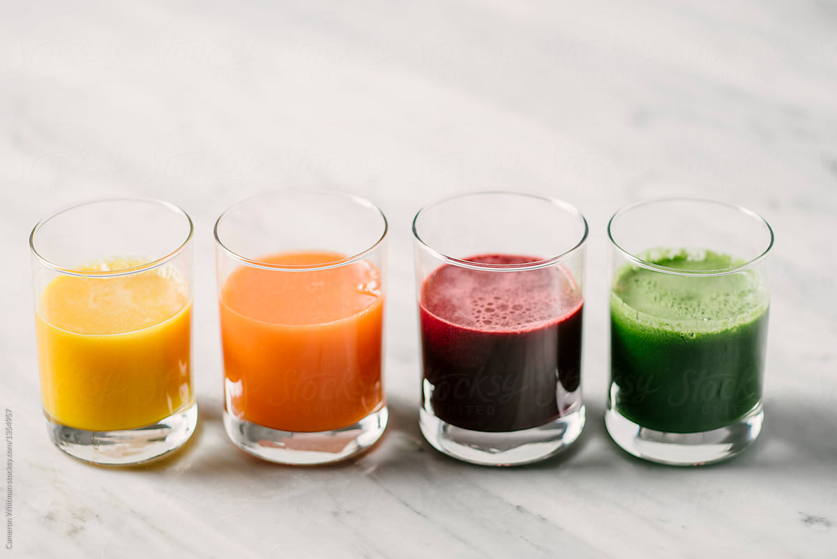 Assorted Juices In A Row