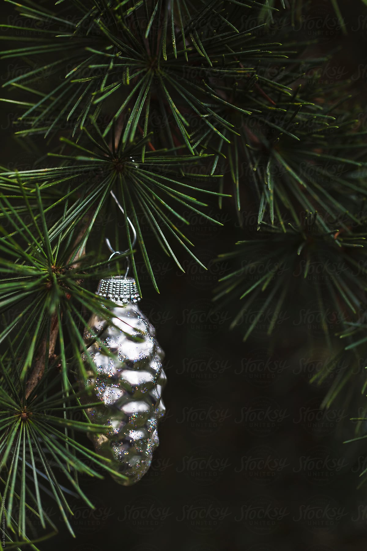 Silver glass Christmas decoration