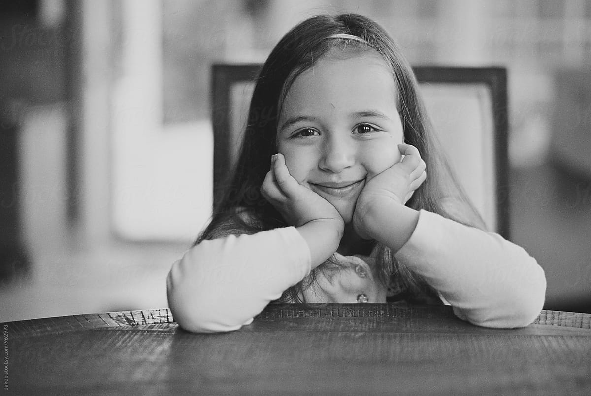 Black And White Portrait Of A Cute Young Girl By Stocksy Contributor Jakob Lagerstedt Stocksy 