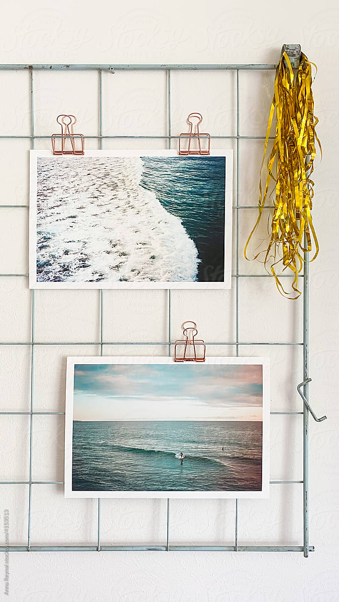 Mood board with ocean images