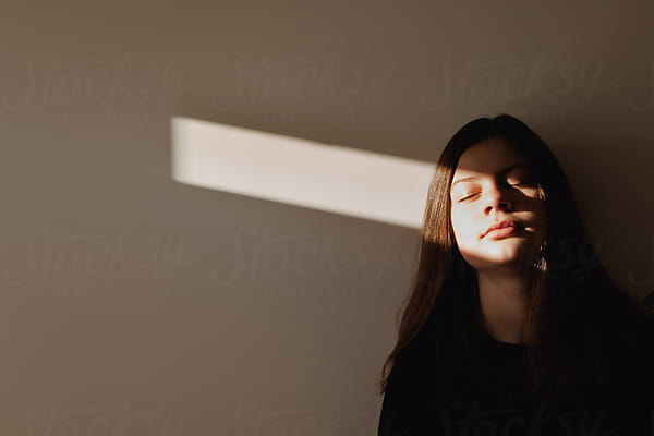 Quietly Confident Preteen Girl Wearing Glasses by Stocksy Contributor  Amanda Worrall - Stocksy