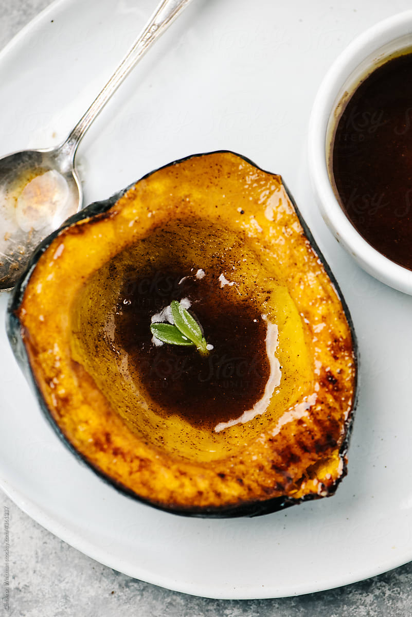 Acorn Squash with brown sugar butter