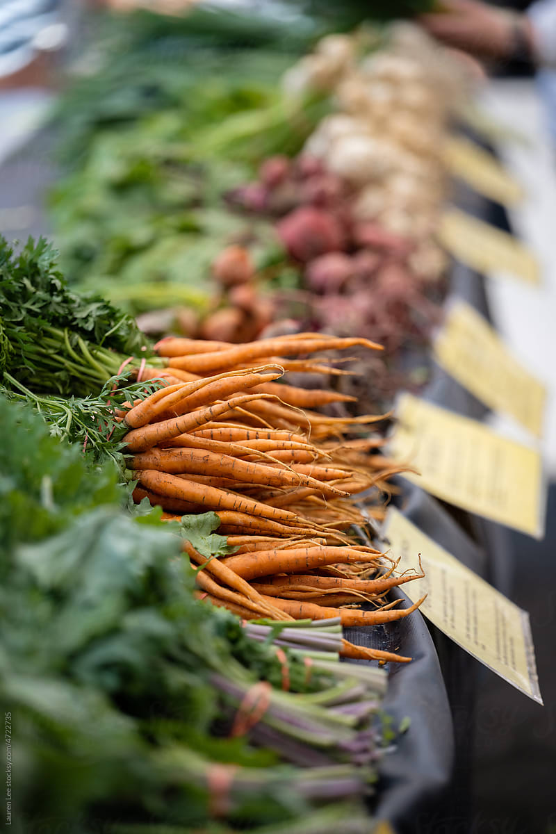 Carrots for sale at farmer\'s market
