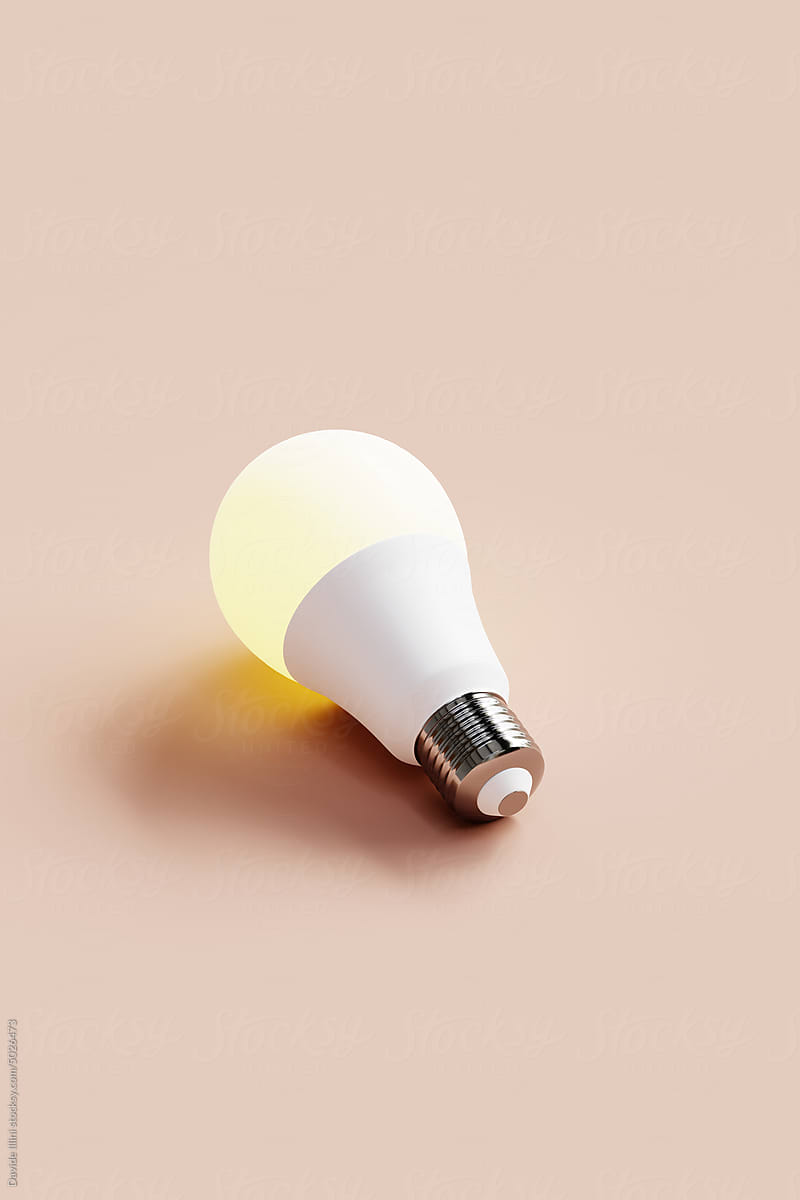 Light bulb on a pastel background. Concept 3d illustration.