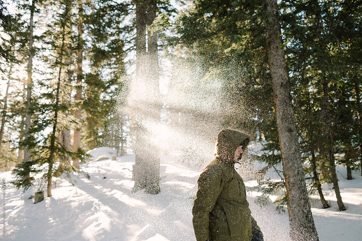 Winter Hike Through Forest