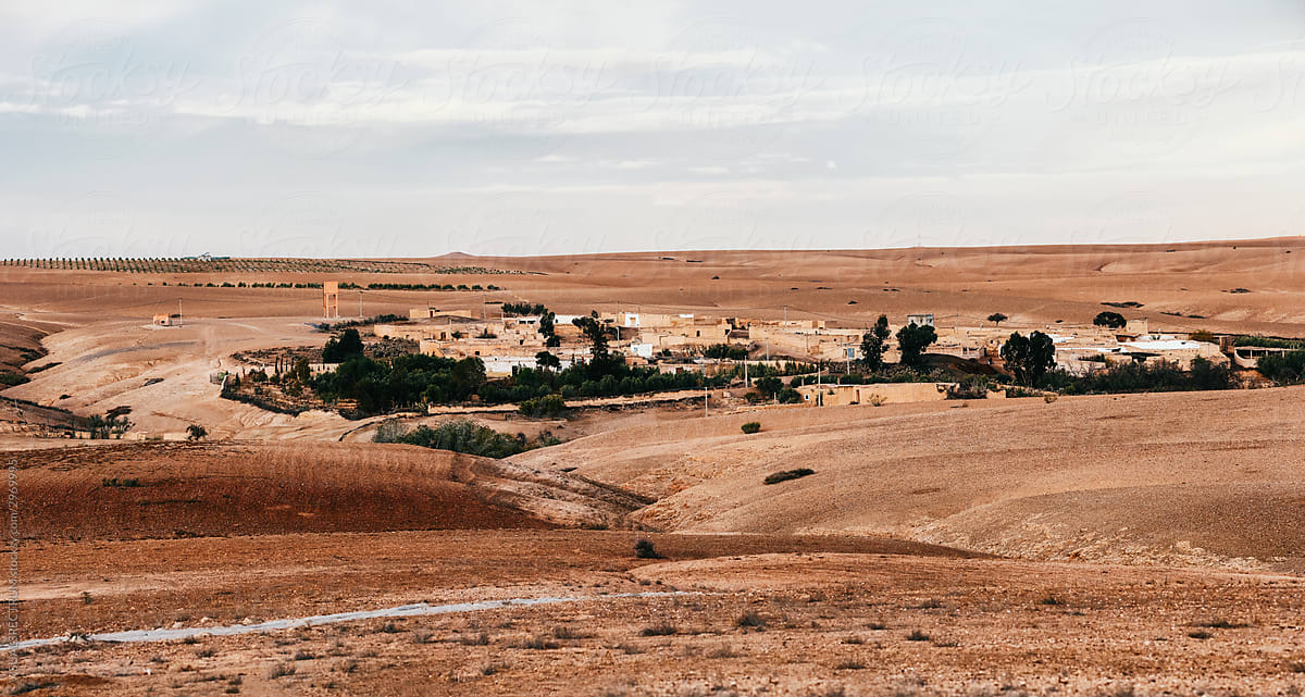 African Desert Hamlet Panorama