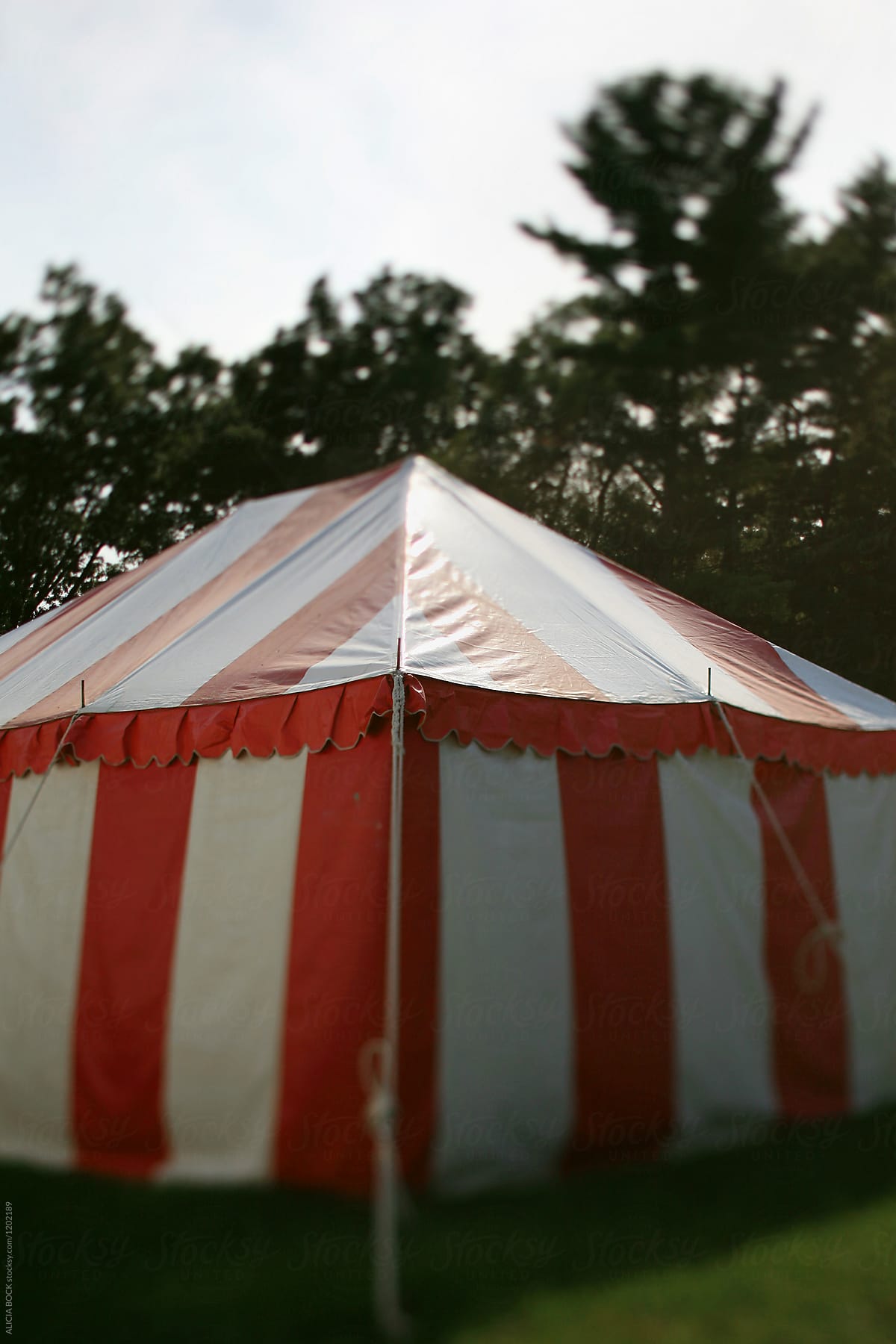A Red And White Striped Circus Tent