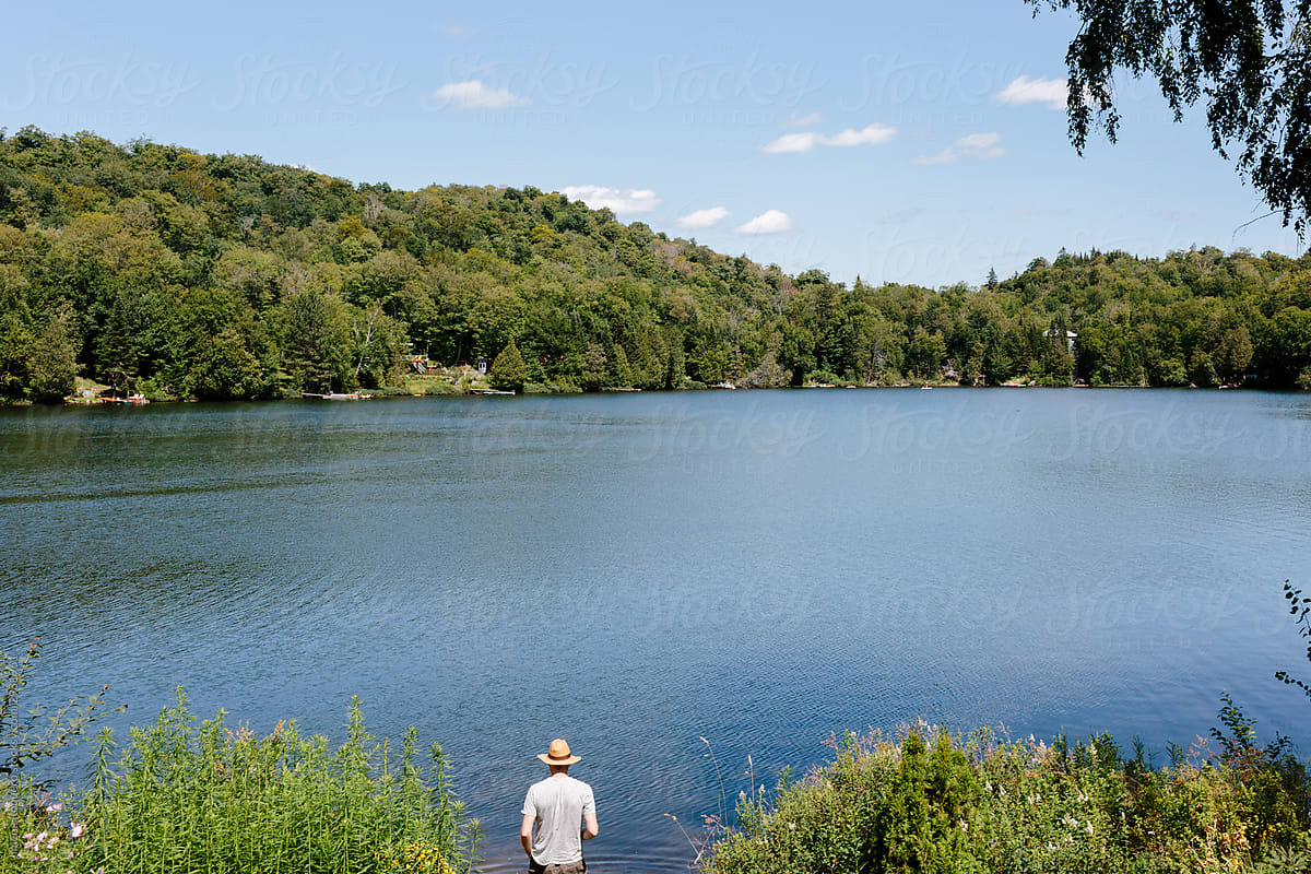 Man in lake