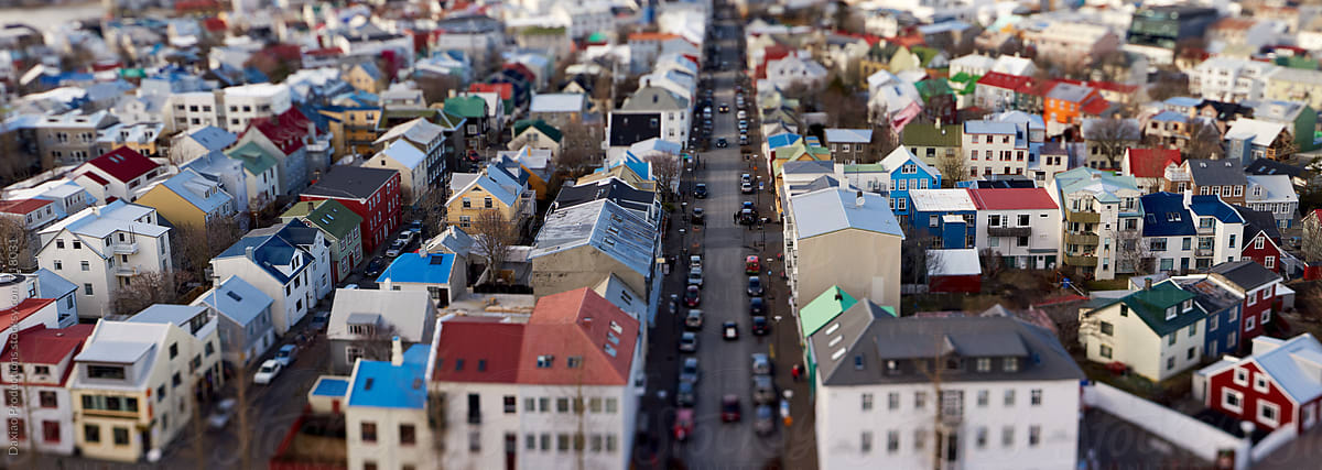 Reykjavik panorama tilt shift lens