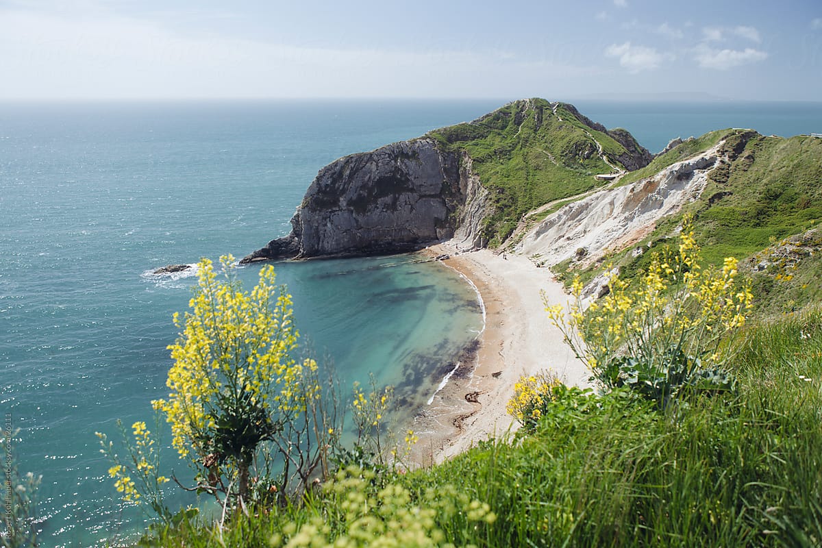 Overview of coast in Dorset, england