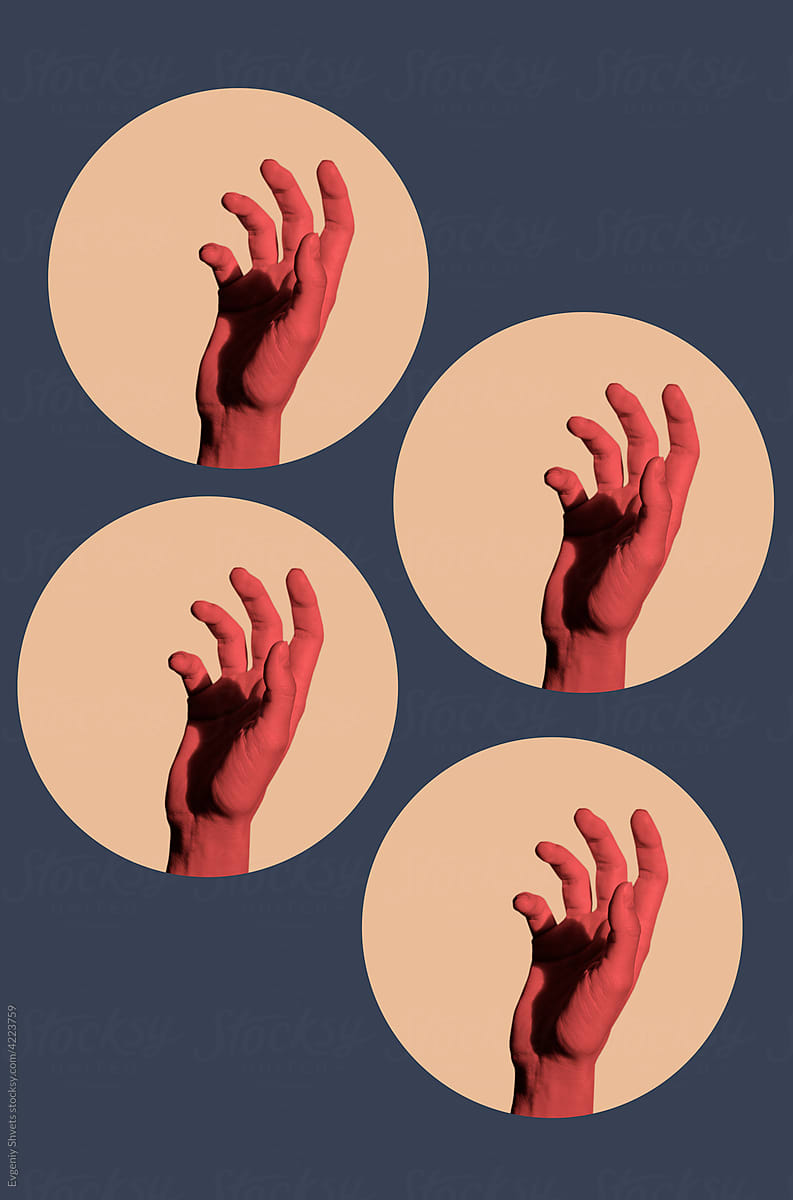 Red female hands