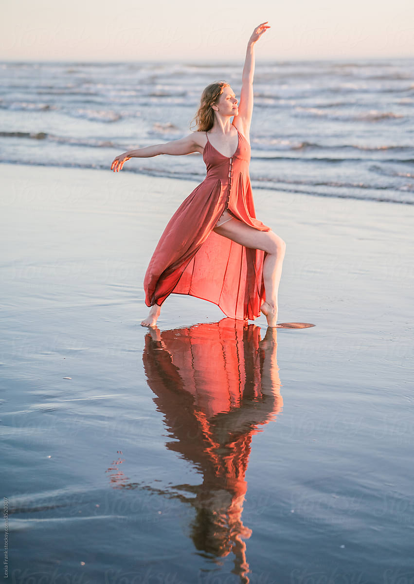 ballet dancer on the beach