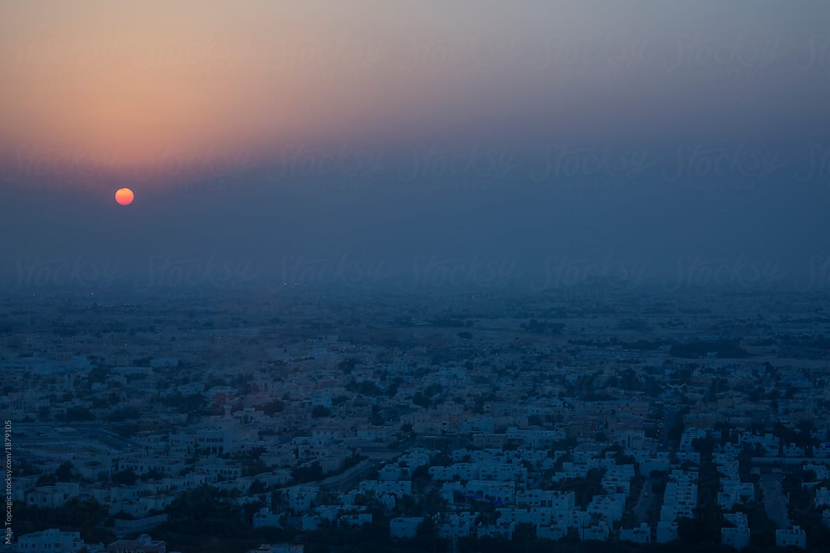 Beautiful sunset in Doha, Qatar
