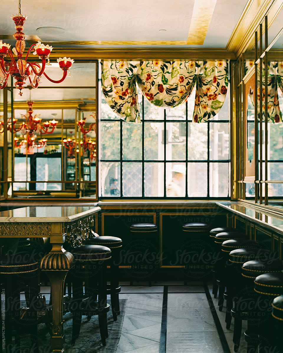 Classic Interiors - Ostentatiously Decorated Bar Without People