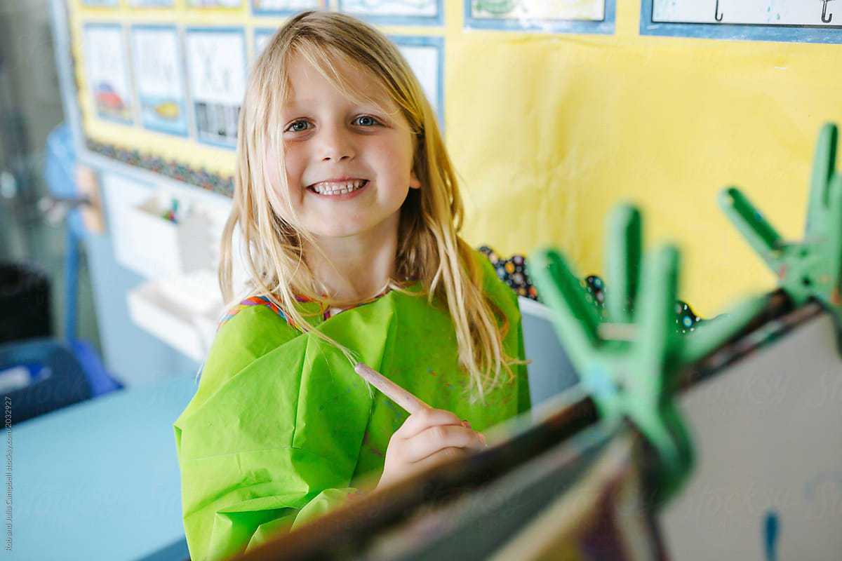 Young Girl Painting In Classroom By Stocksy Contributor Rob And young-girl-painting-in-classroom-by-stocksy-contributor-rob-and