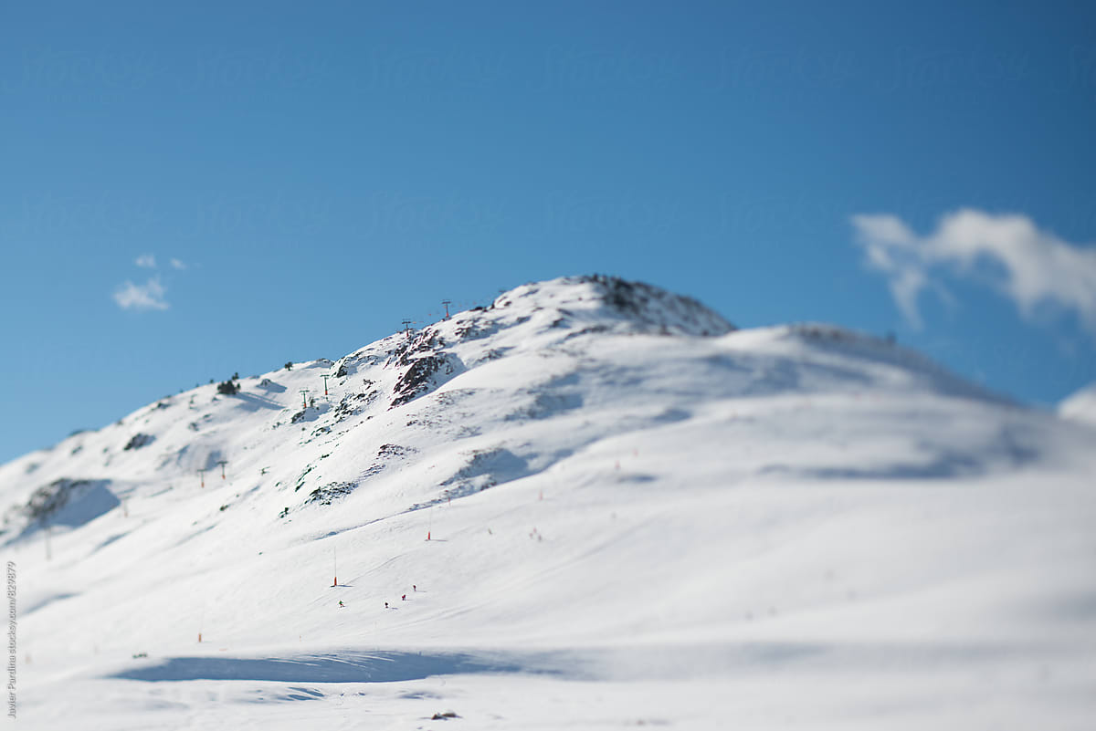 ski resort in snowy mountains