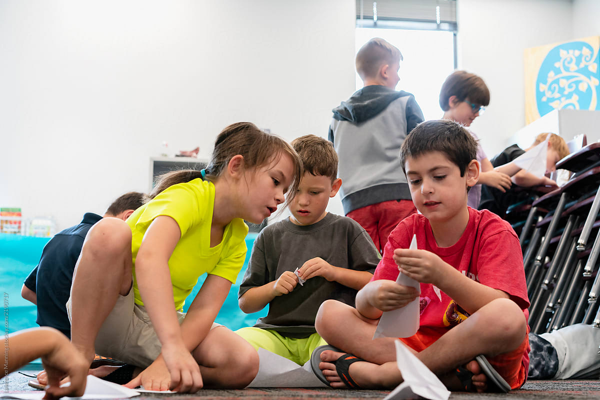 Students in classroom at STEAM summer camp