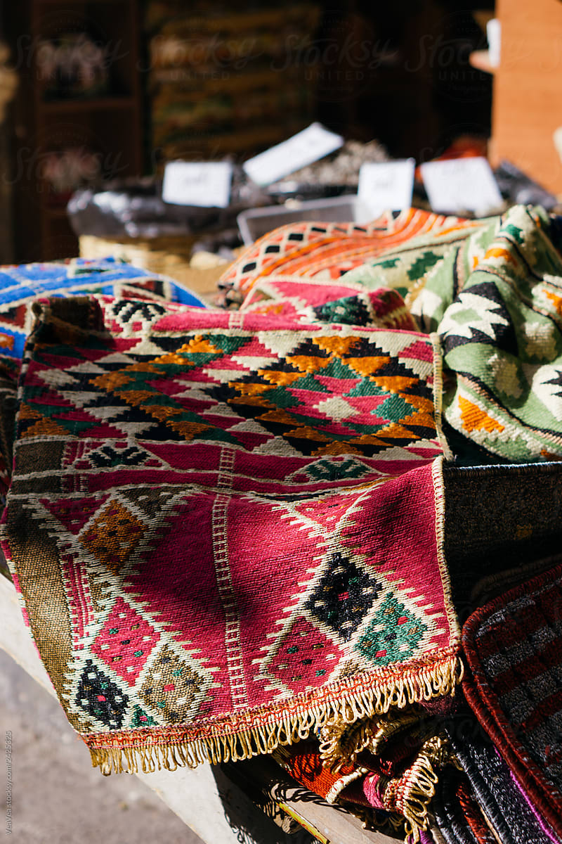 Rugs on an oriental market