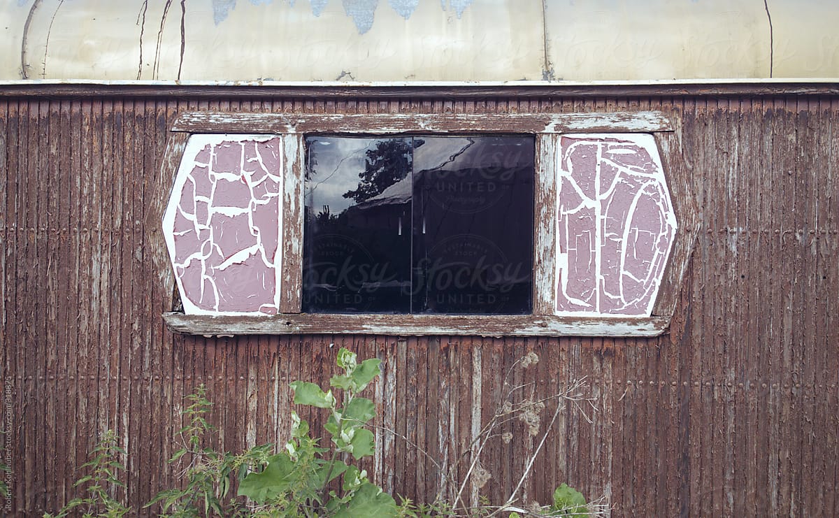 window in vintage circus compartment