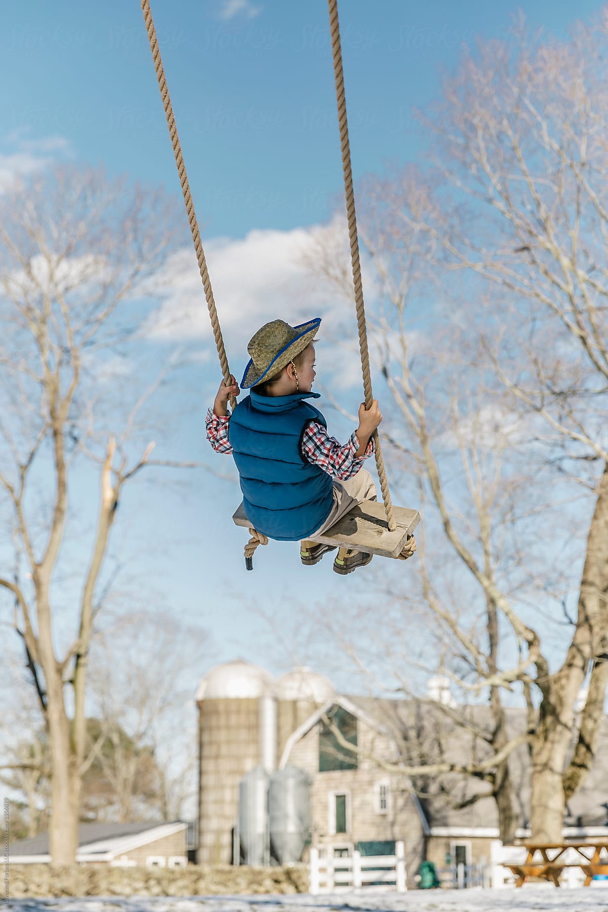 Child on Tree Swing