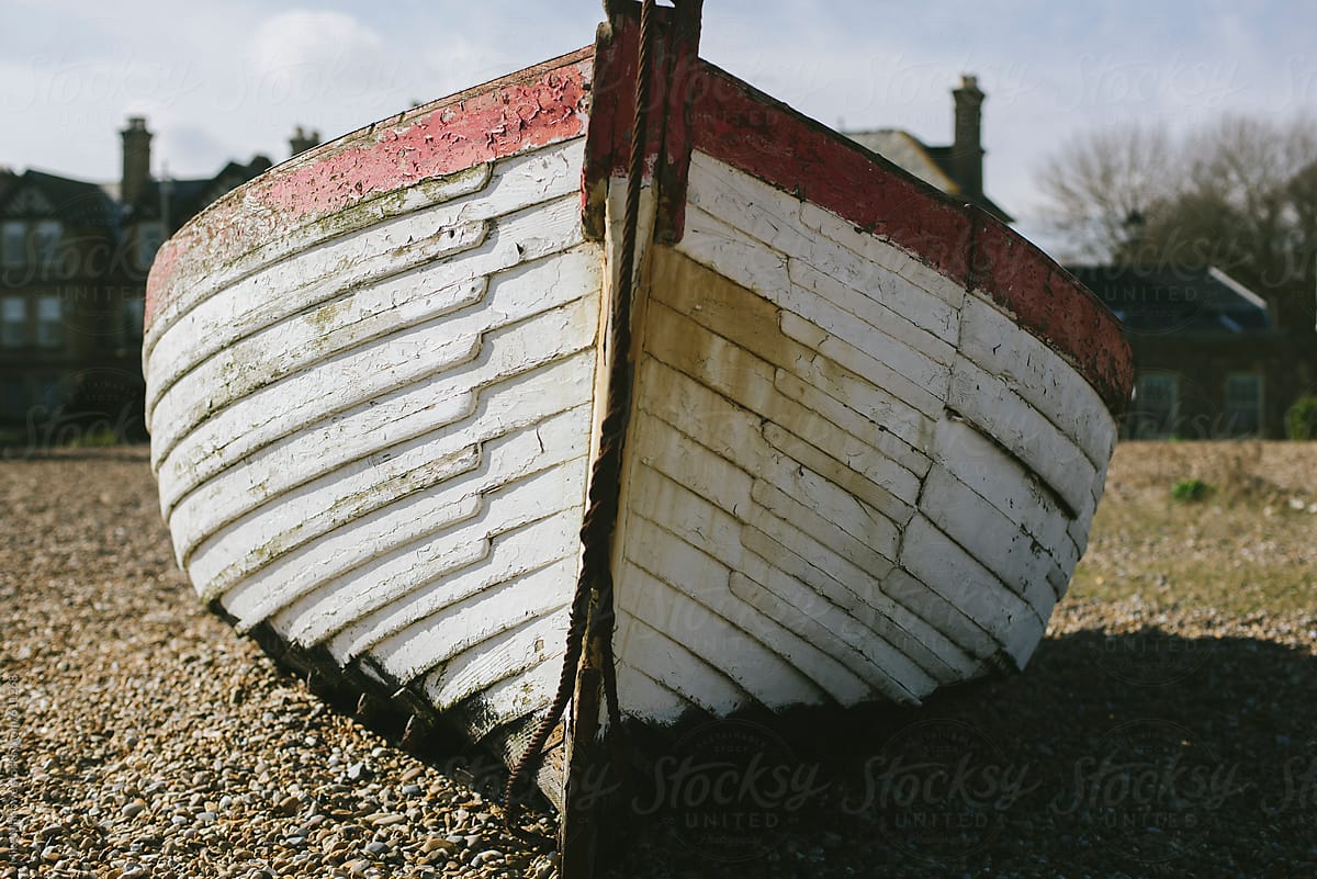 Close Up Of Old Wooden Fishing Boat by Stocksy Contributor Mike