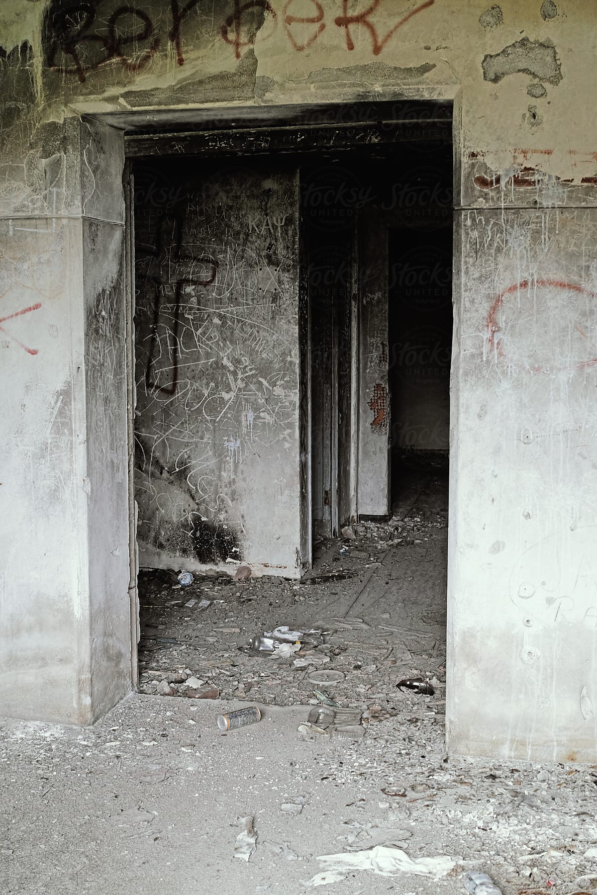 Inside a dirty old WW2 bunker
