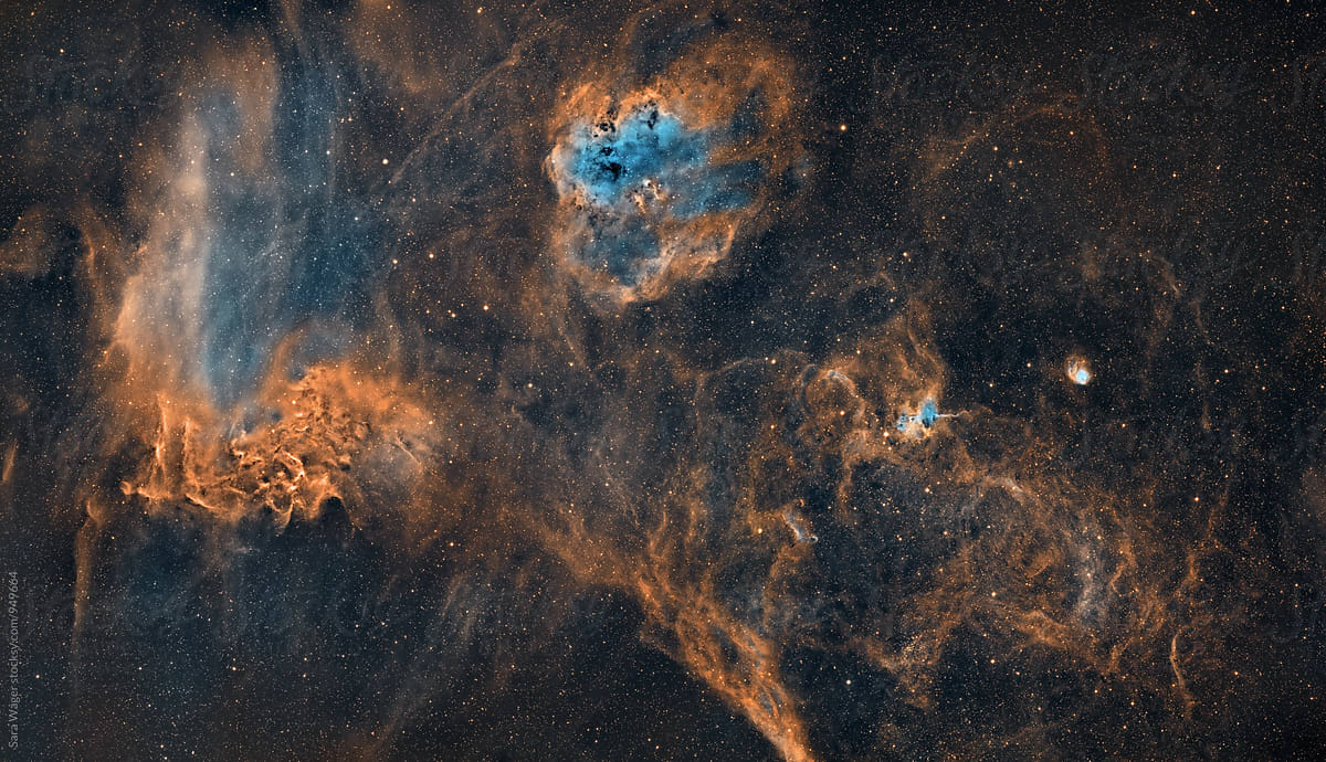 The Tadpoles and Flaming star nebula