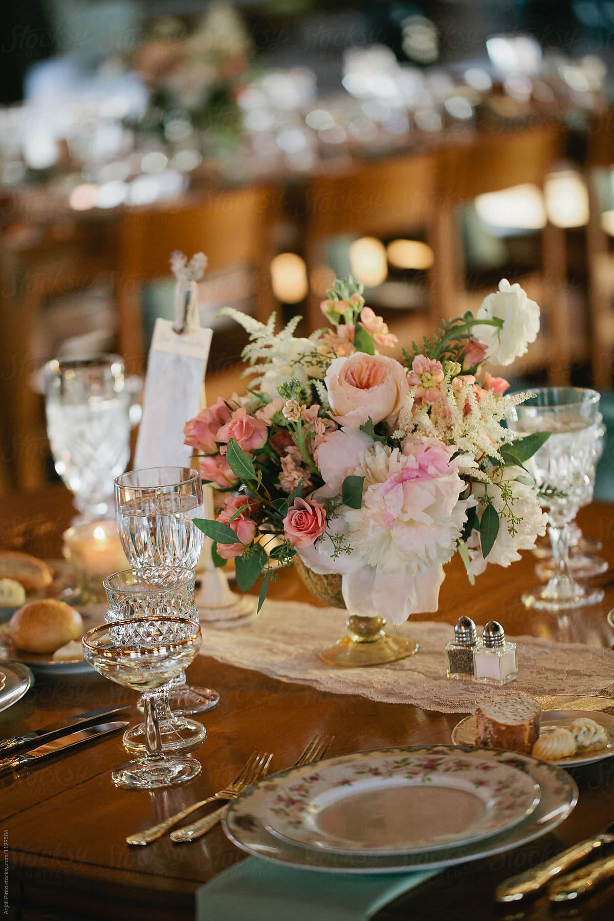 Vintage Table Setting at Wedding