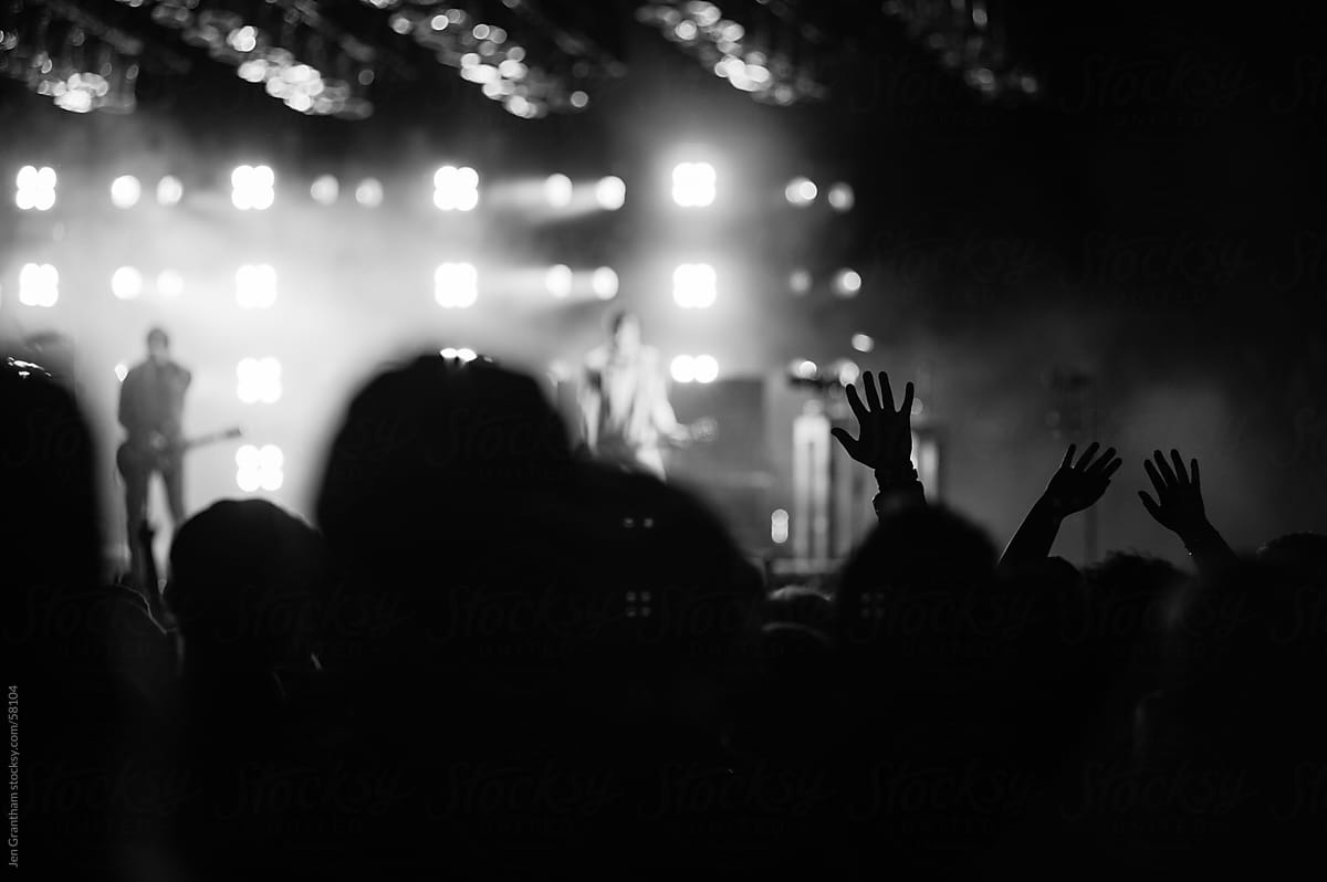 Hands in the air at an outdoor concert