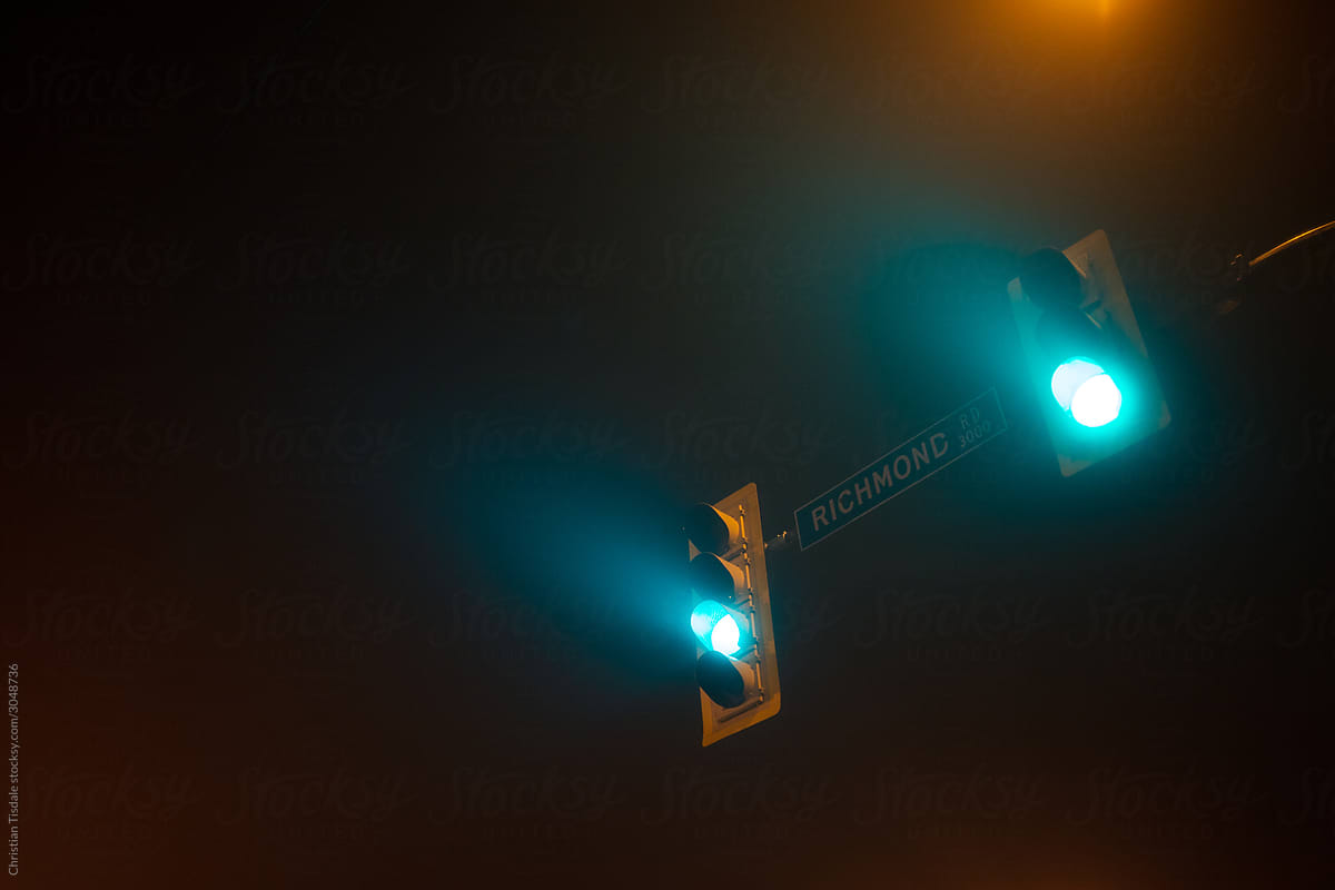 Traffic lights in fog