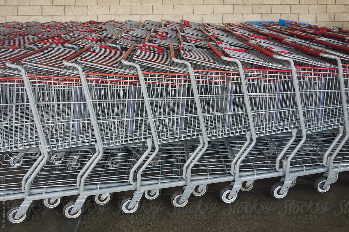 Retail Economy: Carts at retail shopping center