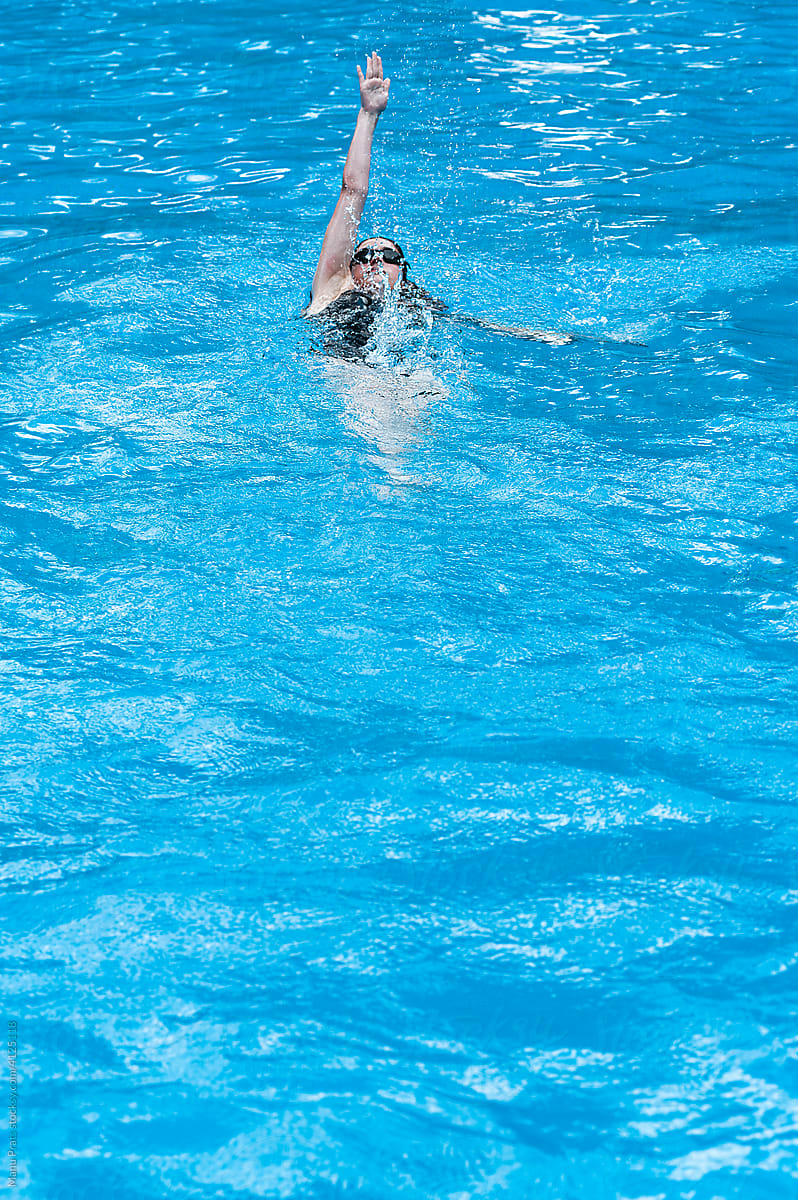 Woman swimming freestyle