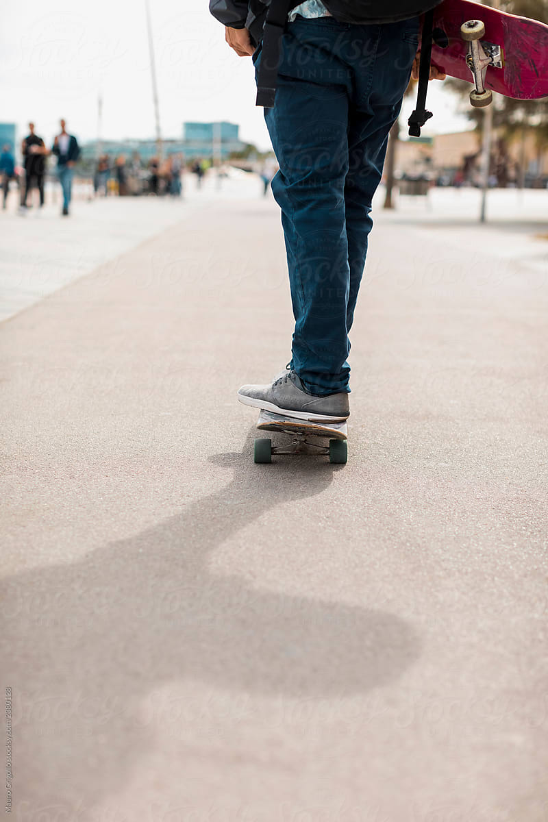 Man with skateboard