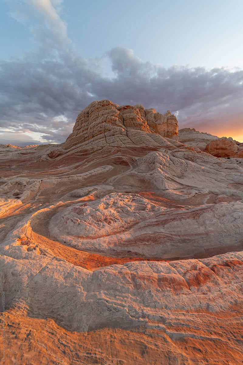 Desert Landscape Of Sandstone Formations In Utah