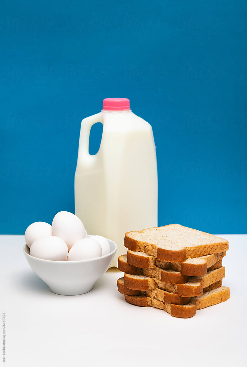 Milk, Eggs And Bread Essentials For Winter Storm