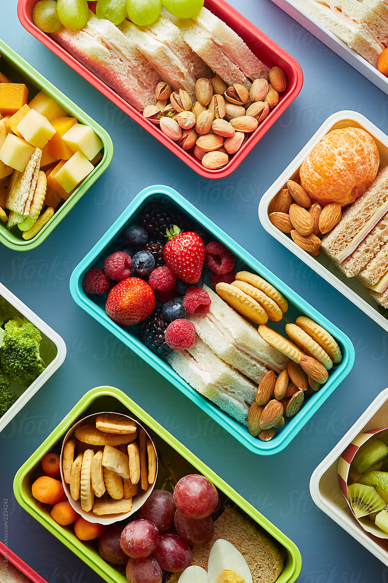 Colorful bright lunchboxes