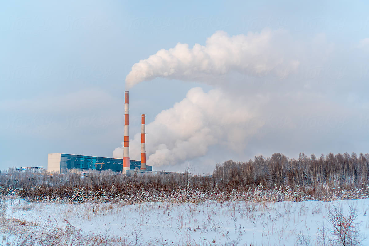 Power plant smoke, winter